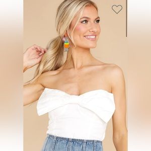 Blow A Kiss White Crop Top